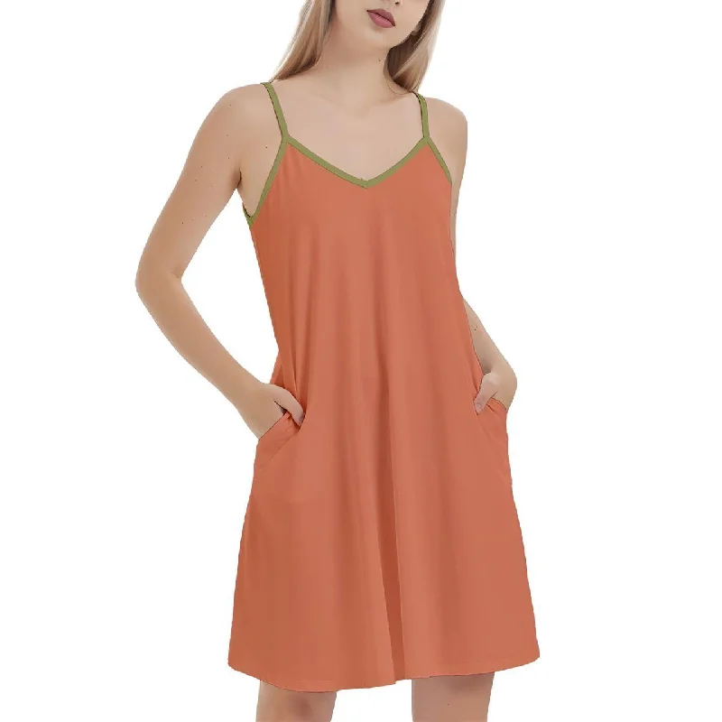 Jana Orange Cami Pocket Dress