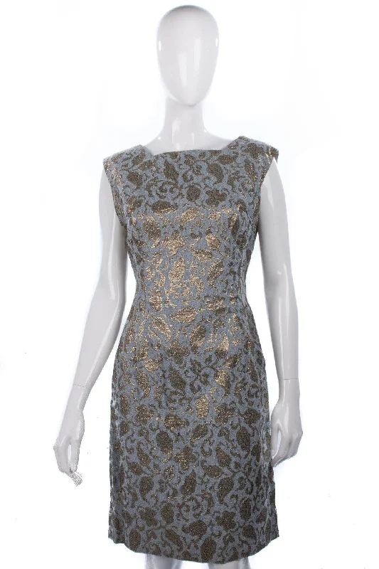 John Selby Vintage 1950's Dress Grey and Gold Size 40