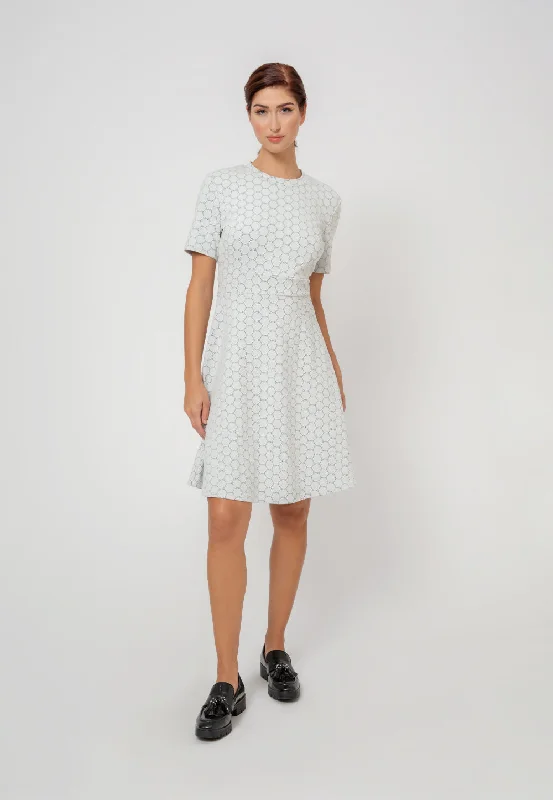 Leota Women's Cameo Luxe Jacquard Mackenzie Dress White