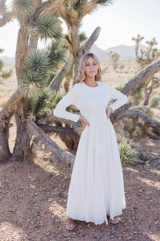 Martha Smocking LDS Temple Dress