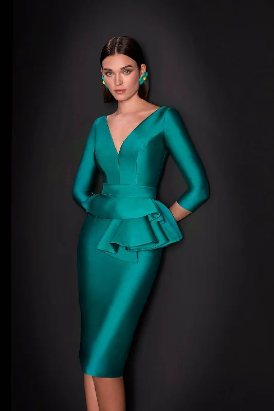 Mikado cocktail dress with ruffles