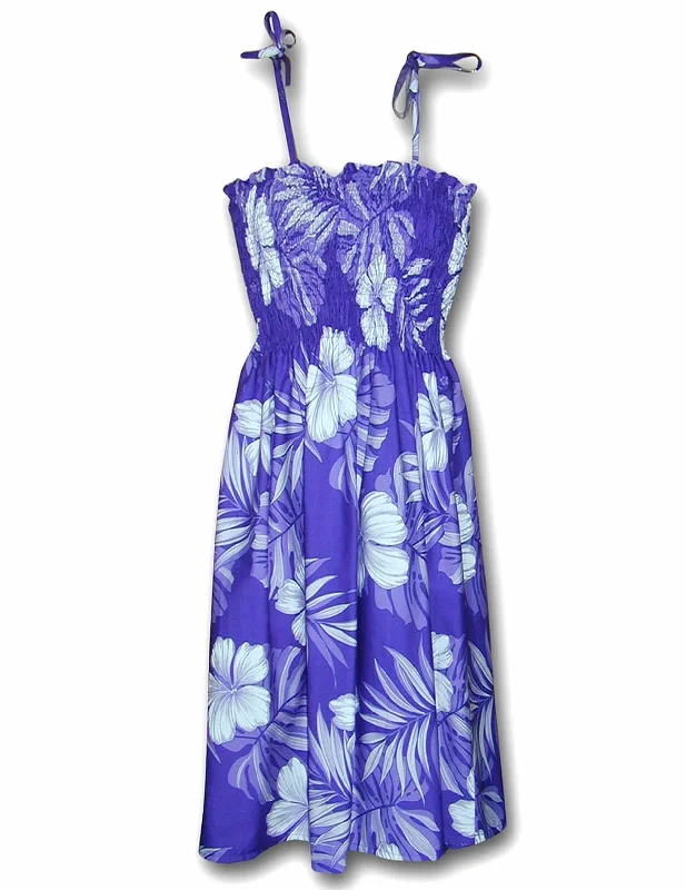 Palekaiko Smock Tube Top Hawaiian Dress