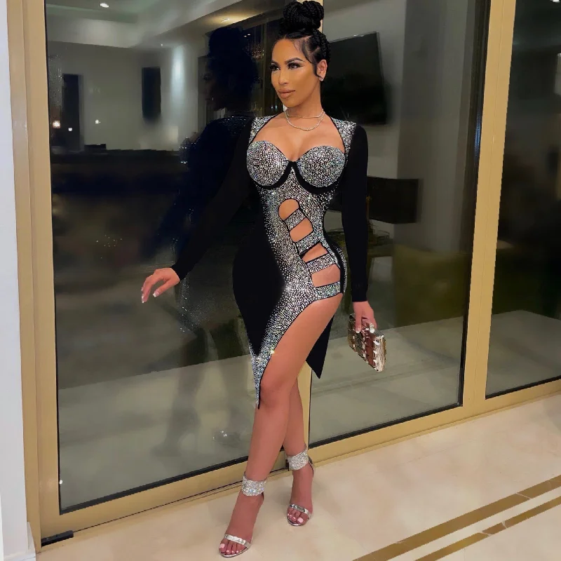 Sexy Mesh See-through Hollow Out Dress