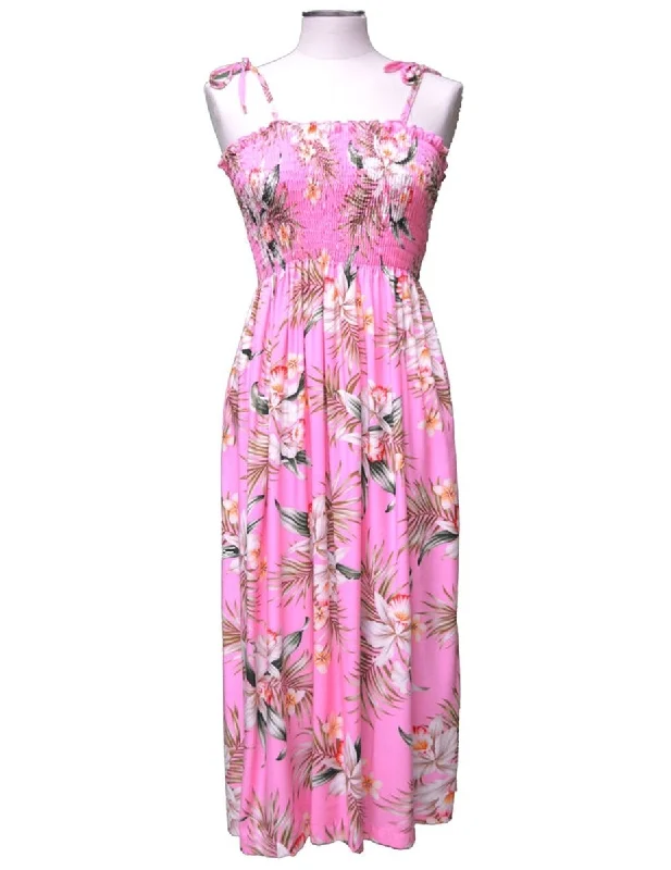 Short Hawaiian Dress Smock Top Classic Orchids
