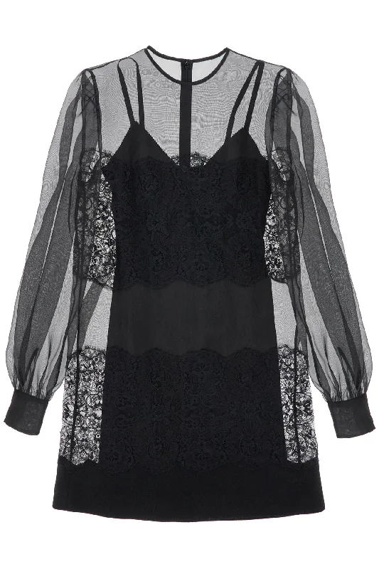 Short Organza And Lace Dress