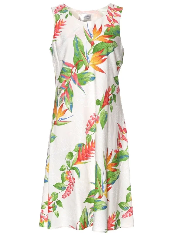Short Tropical Dress Birds of Paradise