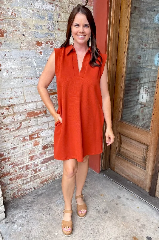 Spicy and Cute Rust Dress