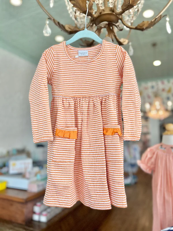 Squiggles - Dress - Orange and White Stripe