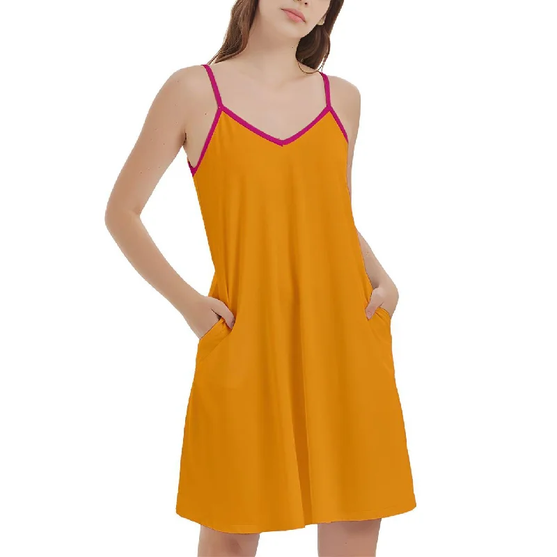 Munich Orange Cami Pocket Dress - Airline Series