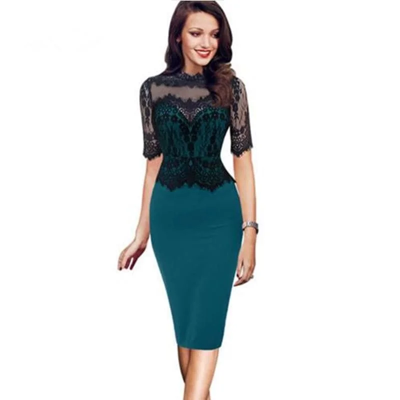 WHIPSHAPE Design Women's Fine Fashion Vintage Silhouette Lace Dress
